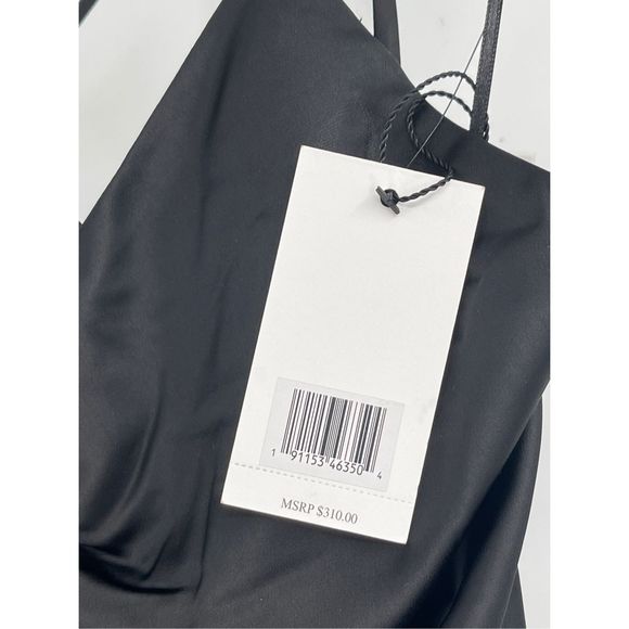 Jason Wu Slip Dress Satin Women Medium Black Sleeveless New MIDI‎ Strappy - Picture 7 of 13